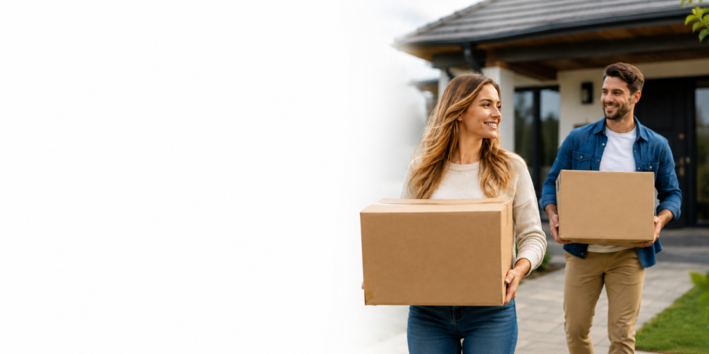 Home mover mortgages – couple moving into their new home